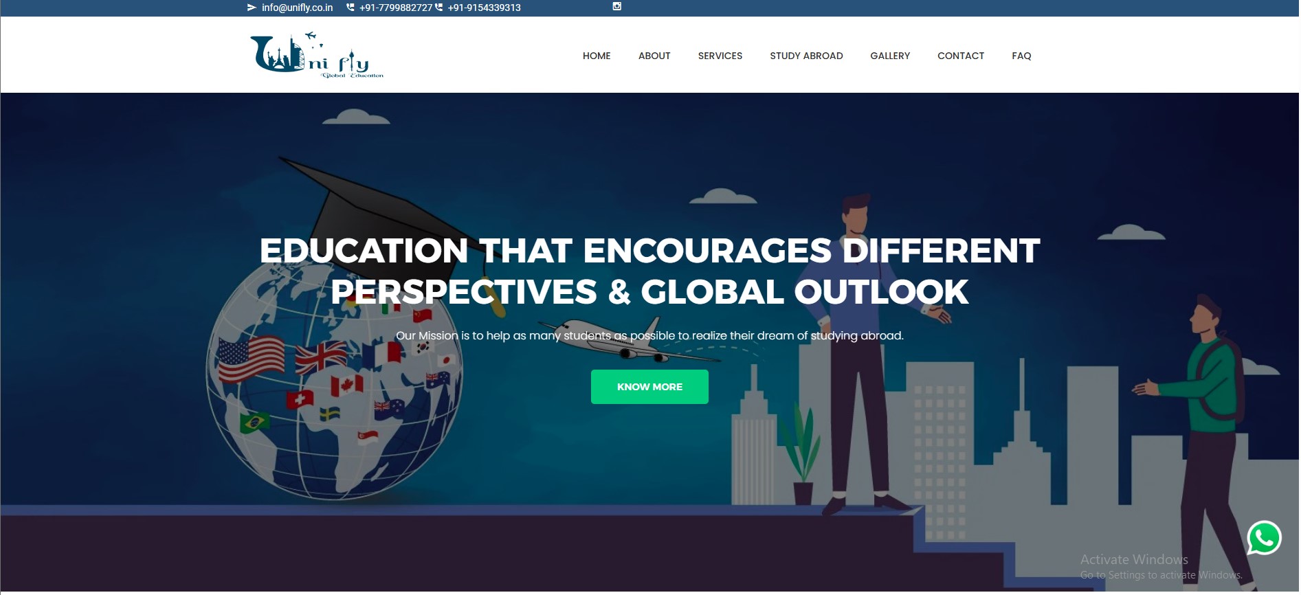 Unifly website homepage screenshot